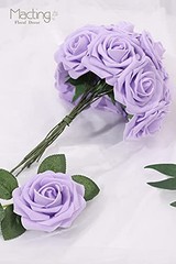 Lavender Artificial Flower Roses Real Touch Fake Flowers with 30PCS Lavender-1