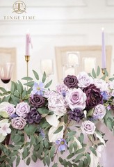 TINGE TIME Artificial Sweetheart Flower Swag with Tablecloth and Table Runner