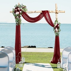 ponatia Burgundy Wedding Artificial Arch Flowers Kit (Pack of 3) with 26Ft Sh…