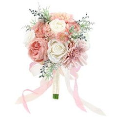 Wedding Bouquets for Bride Bridesmaid 8.5 Inch Dusty Artificial Roses Pink