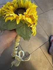 New, Artificial/silk Handheld Bouquet Of Sunflowers. Wedding / Prom