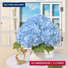 MARTINE MALL 3Pcs 21in Hydrangea Artificial Flowers, Latex Real Touch Hydrangeas