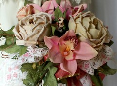 Garden and Pink Lace Silk Wedding Bouquet