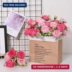MARTINE MALL 4 Packs Peonies Artificial Flowers, Mixed Pink Artificial Peonies,