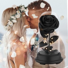 Deluxsa Forever Preserved Black Rose Birthday Gifts for middle,