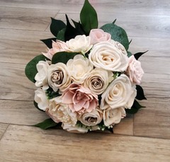 Blush Pink Sola Wood Bridal Bouquet Cream Bridesmaid Wedding Decor Flowers Prom