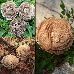 Natural Burlap Flowers Assorted Handmade Burlap Rose for Wedding Decoration and