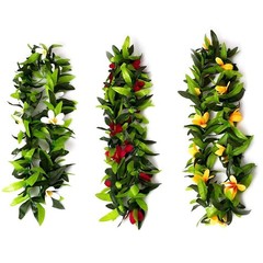 ZCMG Hawaiian Leis Hawaii Tropical Luau Party Green Leaf Medium,