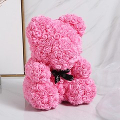 23*20*12CM Rose Bear Teddy Artificial Foam Flower Valentines Gift Wedding Decor