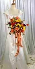 Bright Autumn Medley Faux Silk Bridal Bouquet