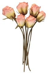 Blush Pink Faux Rose Bouquet Linen Wrapped Rustic Floral Decor Wedding Centerpie