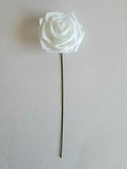50 Pcs Artificial Flowers Foam Roses with Wire Stem White Roses