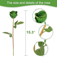 Hananona Artificial Roses Flowers for St. Patrick’s Day，Pcs Silk Rose 12 Green