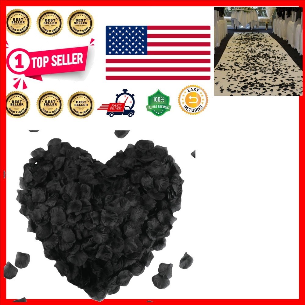 Realistic 2200 PCS Black Rose Petals – Perfect for Weddings & Romantic Nights