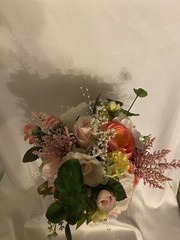 bridal Wedding Bouquet New Pinks, Free Matching Boutonnière