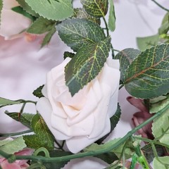 Artificial Rose Flower Burgundy Floral Garland 5ft – Wedding Ceremony Backdrop