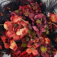 Deep Autumn Goth Faux Silk Bridal Bouquet