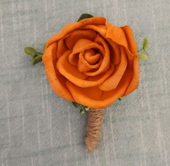 Fall Cascade Wood Bridal Bouquet Orange Burgundy Sunflower BOHO Wedding Flowers