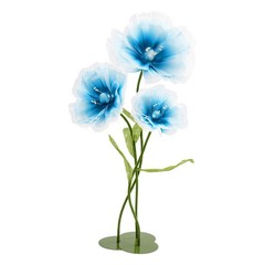 Artificial Flowers 3pcs Light Blue Wedding Aisle Decor With Base Adjustable Stem