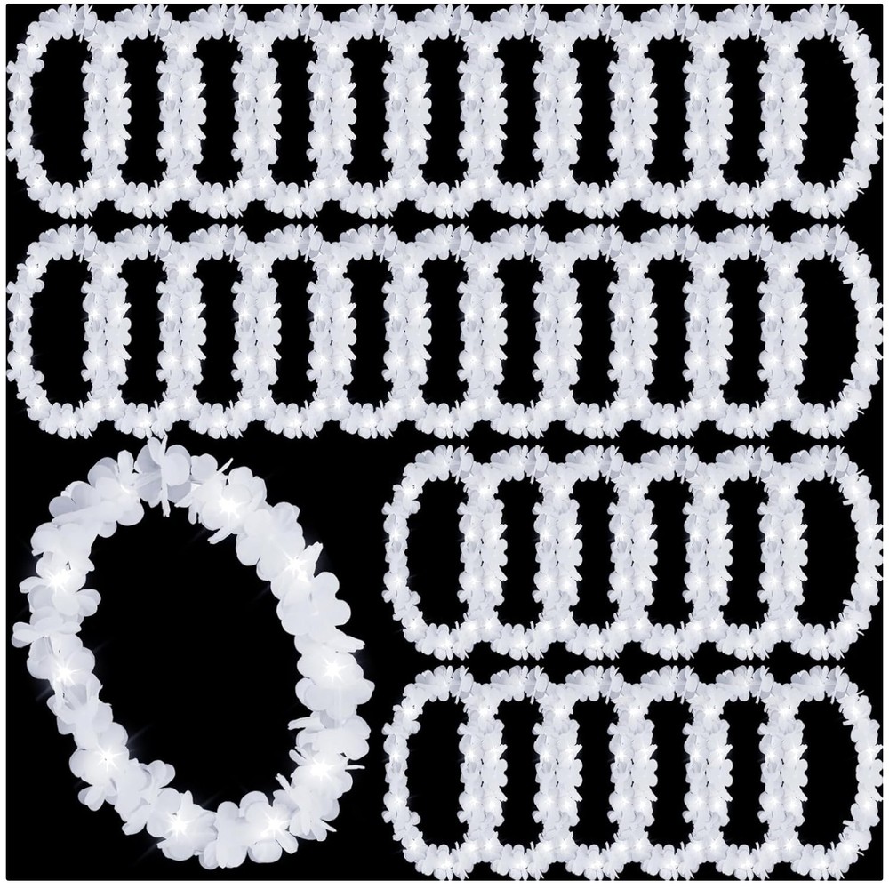 Tropical Beach Carnival Party Leis – 24 Pcs LED