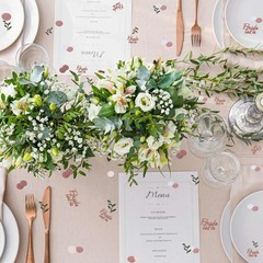 Rose Gold Glitter Wedding Table Confetti, Greenery Eucalyptus Confetti, Bridal S