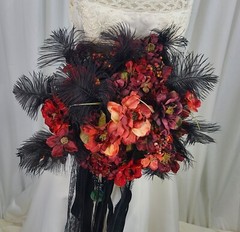Deep Autumn Goth Faux Silk Bridal Bouquet