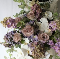 Grand Garden Orchid Cascade Faux Silk Wedding Bouquet