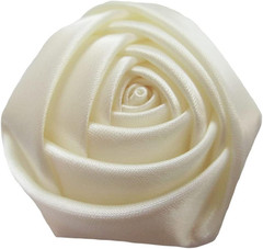 Pack of 20 Satin 4d Rose 2″ Craft Wedding Bride Bouquet Rose Flower-Ivory