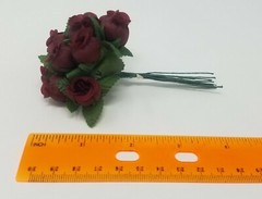 Lot 144 pcs Burgundy Artificial Rosebuds Roses Millinery Craft Flowers 16mm 5/8″