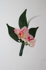 Silk Orchid Pin Boutonniere Groom Best Man Prom Wedding Quinceanera Corsage