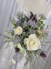 Lavender and Rose Garden Faux Silk Wedding Bouquet