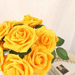 Artificial Flowers Real Touch Fake Flowers Soft Foam Roses with 30PCS Yellow
