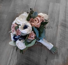 Dusty Rose Bridal Bouquet Blush Pink Anemone Sola Wood Wedding Flower Bridesmaid