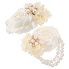 2 Pcs Prom Flower Wrist Corsage Bracelet Wedding Artificial Corsages