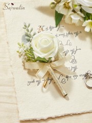 Elegant White Rose Corsage & Boutonniere Set – Perfect for Prom, Wedding, Homeco