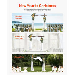 Artificial Wedding Arch Flowers Kit (Pack of 3) with 21Ft Draping Fabric, Sunflo