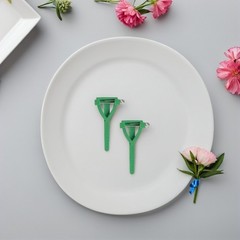 180Pcs Reusable Plastic Boutonniere Holder Pins for Wedding Corsage Dark Green