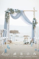 Beautiful Dusty Blue and Navy Artificial Flower Arch Kit – 4-Piece Durable Decor