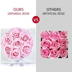 Graclect Flowers for Delivery Prime – Preserved Roses Pink in White Box