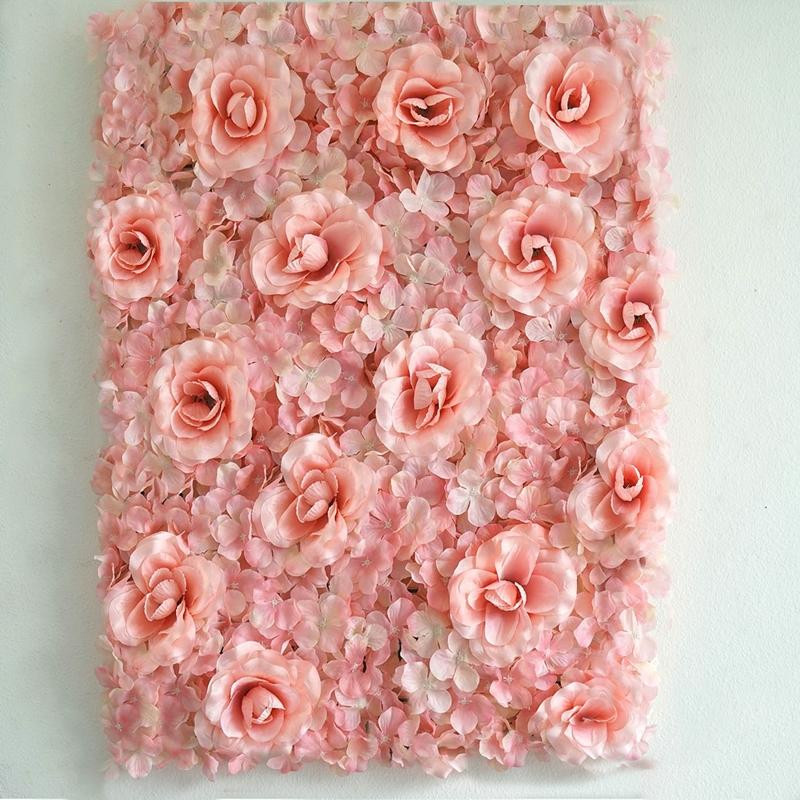8 Blush Roses and Hydrangea Flowers Mat Wall Backdrop Panels Wedding Decorations