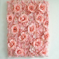 8 Blush Roses and Hydrangea Flowers Mat Wall Backdrop Panels Wedding Decorations