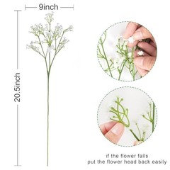 Baby Breath Artificial Flowers,Pcs Gypsophila Faux Flowers Fake Baby 15 White