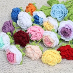 JOONOR 8PCS Hand-Woven Roses,Knitting Crochet Flower Multi(8pcs)