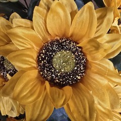 Artificial YELLOW SUNFLOWER BUSHES, SILK FLORAL CRAFT SUPPLY Set/3