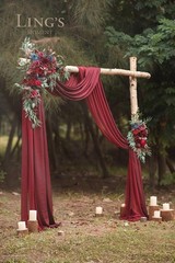 Ling’s Moment Burgundy Artificial Wedding Arch Flowers Kit Pack of 4, 2pcs Ha…