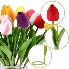 pcs Artificial Tulip Flowers Fake 1 Head 75 Pink, Red, Purple, Orange, Yellow