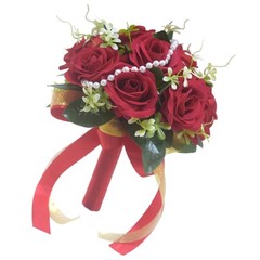 Delicate Handheld Silk Rose Bouquet Realistic Flower Wedding Photography Props