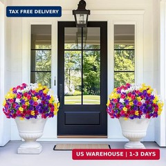 MARTINE MALL Artificial Flowers for Outdoors, 12 Bundles Realistic Fake Outdoor