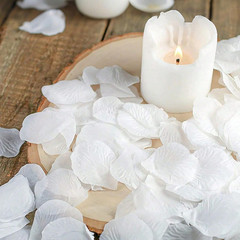 1000 Pieces Artificial Silk Rose Petals Faux White Flowers for Wedding Valentine