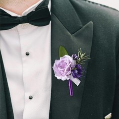 Artificial Flowers Boutonniere Wedding Prom for Anniversary Bridal Shower